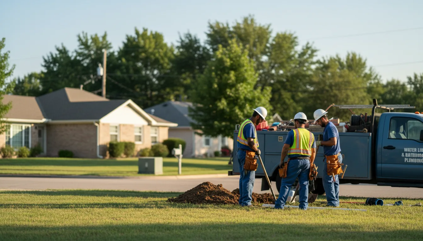 Residential water line and bathroom plumbing service in Osage, IA